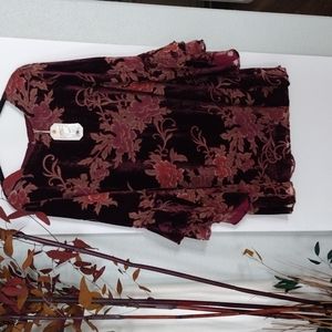 Loveriche Ladies Multi-Color Floral Lightweight Velvet / Sheer Dress